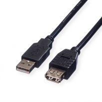 Roline USB 2.0 Kabel, A-A, black, (0.8m)