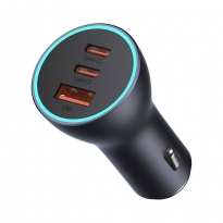 Baseus Triple Car Charger 65W Dark Gray