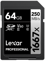 Lexar 1667x UHS-II SDXC 64GB Silver