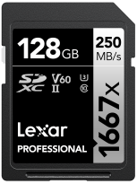 Lexar 1667x UHS-II SDXC 128GB Silver