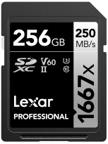 Lexar 1667x UHS-II SDXC 256GB Silver